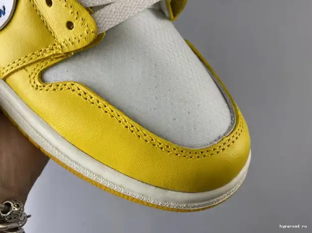 Jordan Dark Air Yellow-Cone NRG Off-White 1 AQ0818-149 Powder x White 0426